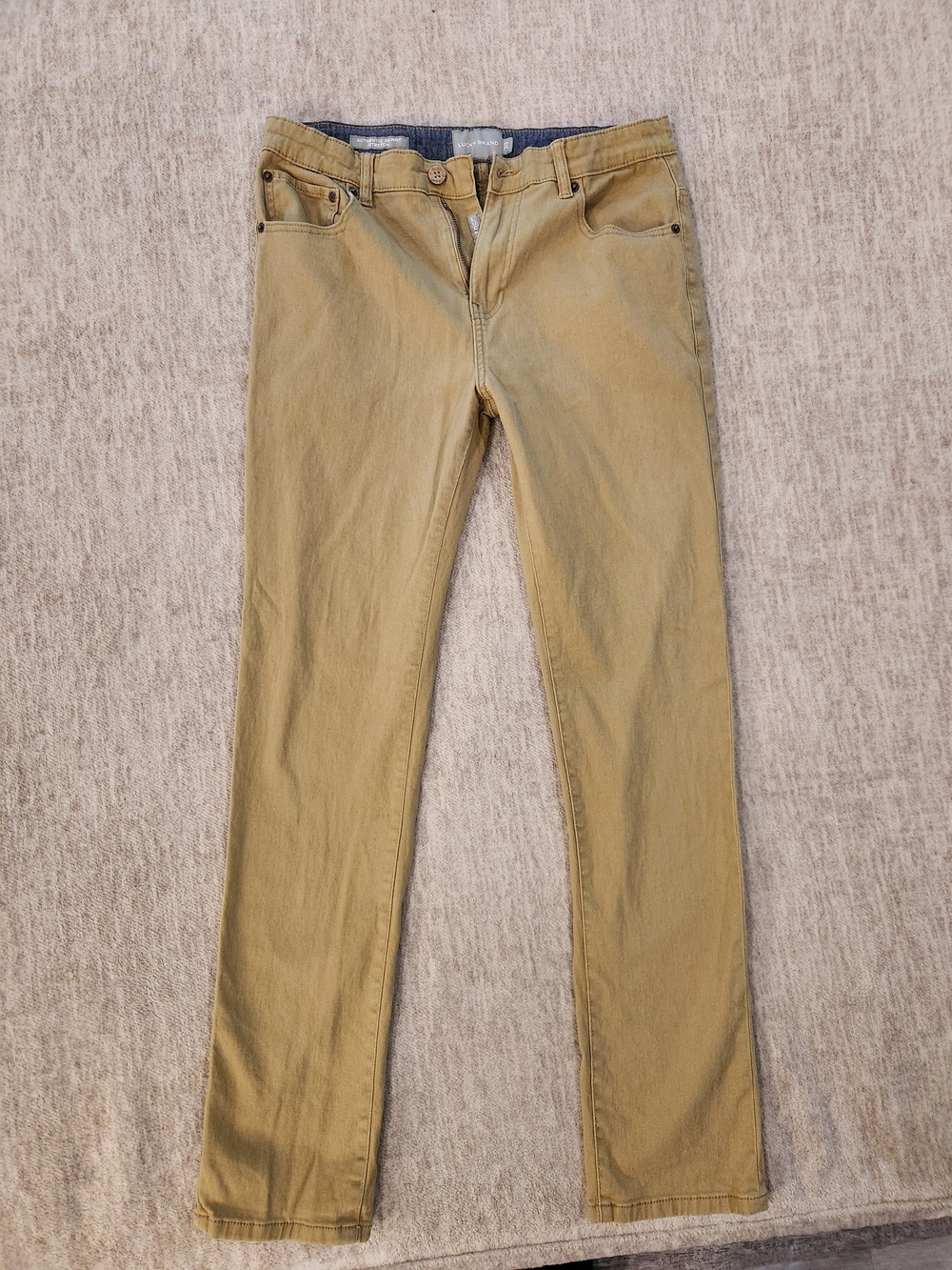 Lucky Brand Boys Stretch Adjustable Waist Khaki Size 20